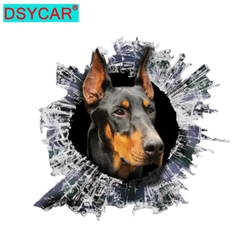 

DSYCAR 1 шт. забавные Доберман Автомобильная водостойкая Наклейка Наклейки для окна автомобиля бампер ноутбук в байкерском стиле