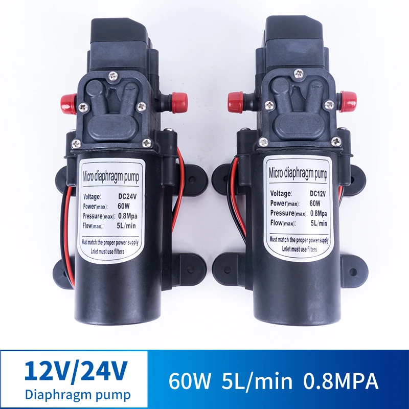 Миниатюрный мембранный насос высокого давления Многофункциональный 12 В 24 60 Вт 5