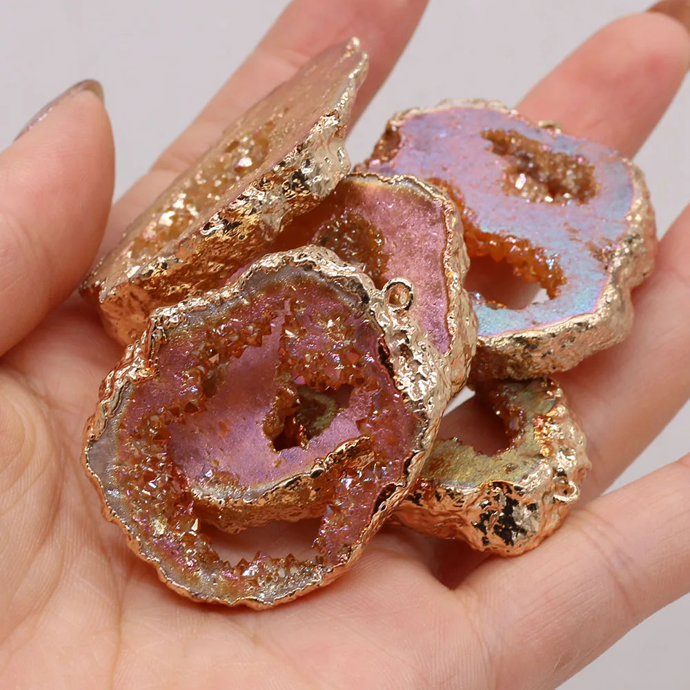 

Натуральный камень, Агат Geode необычная фотосессия, сделай сам, ожерелье, серьги, Очаровательная фотовечевечерние НКА