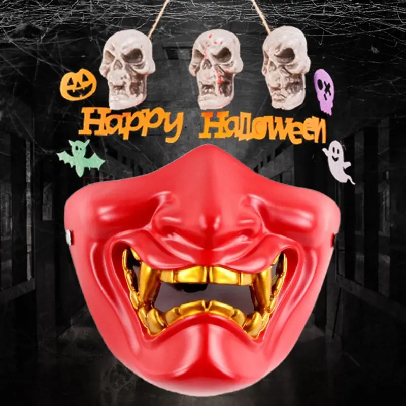 Хэллоуин японского аниме призрак Смола Половина лица маска злой демон Кабуки