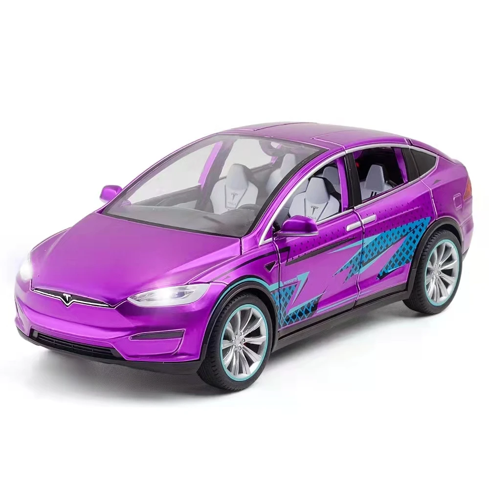 

Модель автомобиля Tesla 1:20 из сплава, имитация силы управления звуком и светильник, игрушка в подарок, коллекция