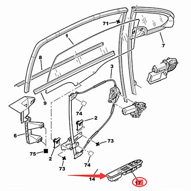 Driver Side Window Regulator Electric Switch 6554E4 96351622XT FOR PEUGEOT 307Break (3E) 307CC (3B) 307SW (3H) | Автомобили и