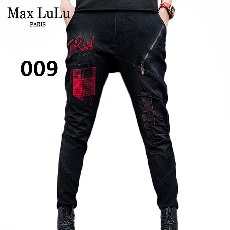 Max LuLu Роскошные корейские стильные женские винтажные панк уличные женские рваные джинсы черные брюки женские джинсовые брюки размера плюс