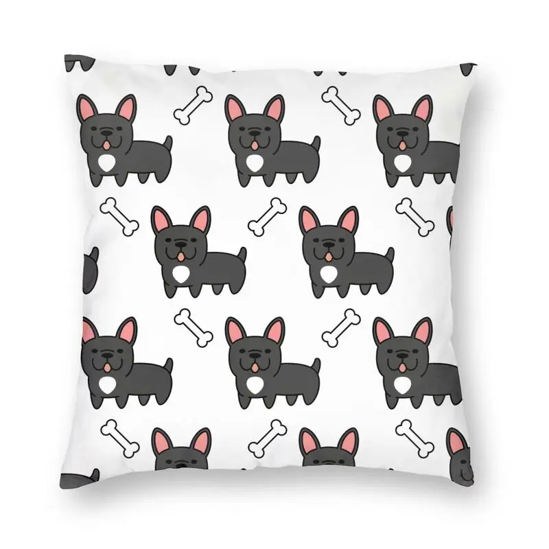 

French Bulldog Pet Pillow Covers Home Decoration Modern Bones Pattern Cushions Cover For Sofa Square Pillowcase
