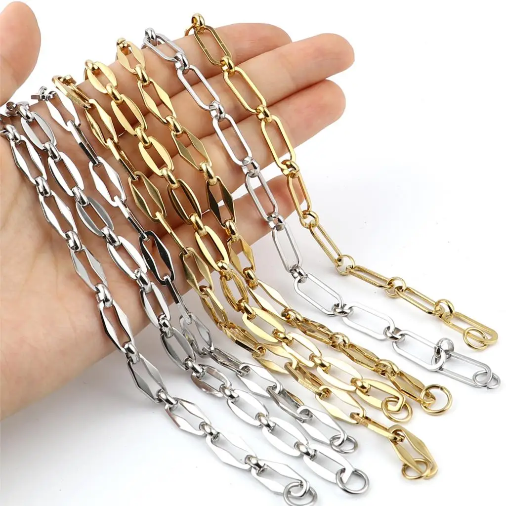 2021 Stainless Steel Bracelets For Women Men Simple Punk Chain Bracelets homme Female Jewelry on the hand Trend, 1 Piece