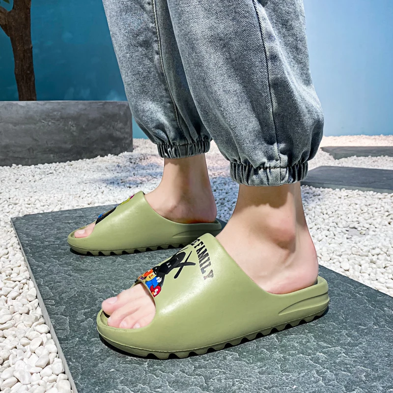 

2021 Men Women Summer Slippers Indoor Outdoor Eva Cool Soft Bottom Sandals Trend Unisex Slides Beach Shoes Slippers Home