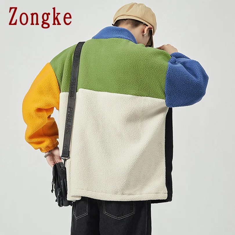 

Zongke Fleece Winter Jacket Men 2021 Japanese Streetwear Men Jacket Winter Casual Varsity Jackets For Men Brand Coat M-5XL