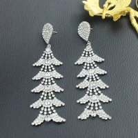 geometric water drop crystal earrings for women bijoux long tassel rhinestone dangle earrings statement jewelry