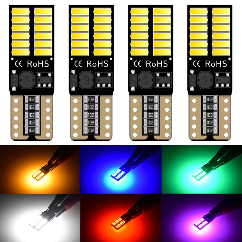 Светодиодные CAN шины T10 4 шт. 194 168 W5W без ошибок Сверхъяркие 4014SMD автомобильные