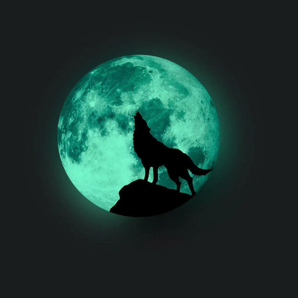 Креативные светящиеся наклейки на стену в виде Луны для украшения дома украшение