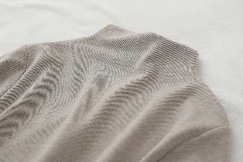 Утепленные топы с ложным воротником на осень и зиму Женский хлопковый УТЕПЛЕННЫЙ