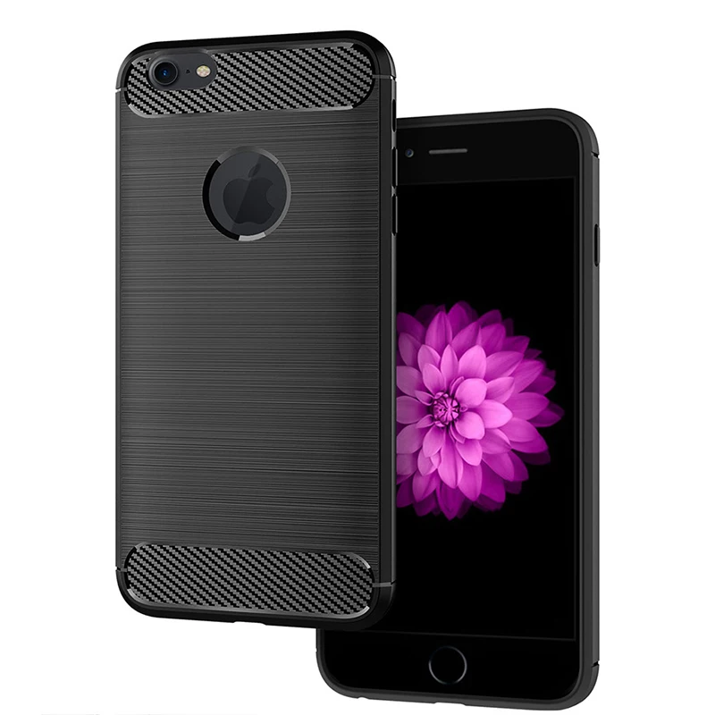 Чехол для iPhone 6 6S Plus чехол силиконовый бампер из ТПУ карбоновый 6P 6sP 6plus 6splus