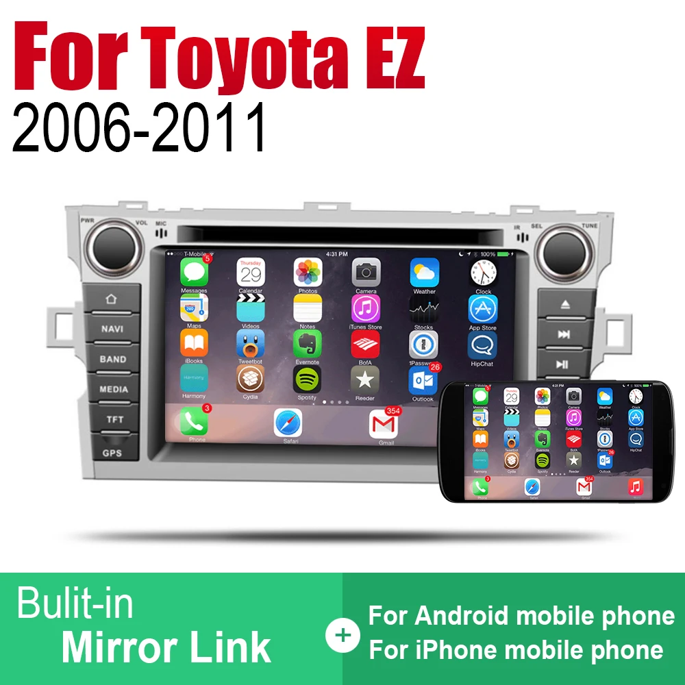 Автомобильный радиоприемник на Android стерео GPS навигация для Toyota EZ 2006 2007 2008 2009 2010 2011