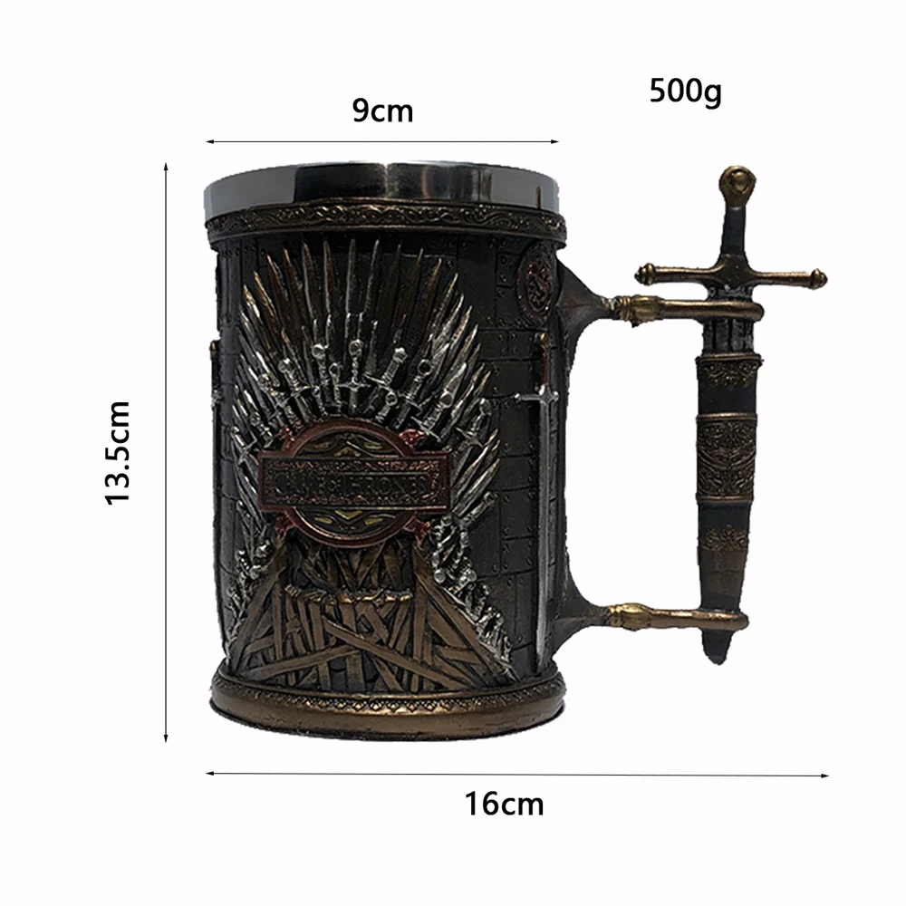 3D меч из нержавеющей стали смолы чашки семь царств средневековая пивная