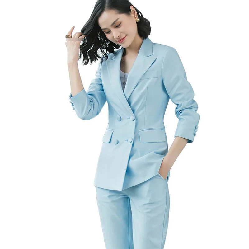

New Women Office Wear Pant Suits High Quality OL Red Blazer Suit With Pants Red Office Suit Set Women Business Suits
