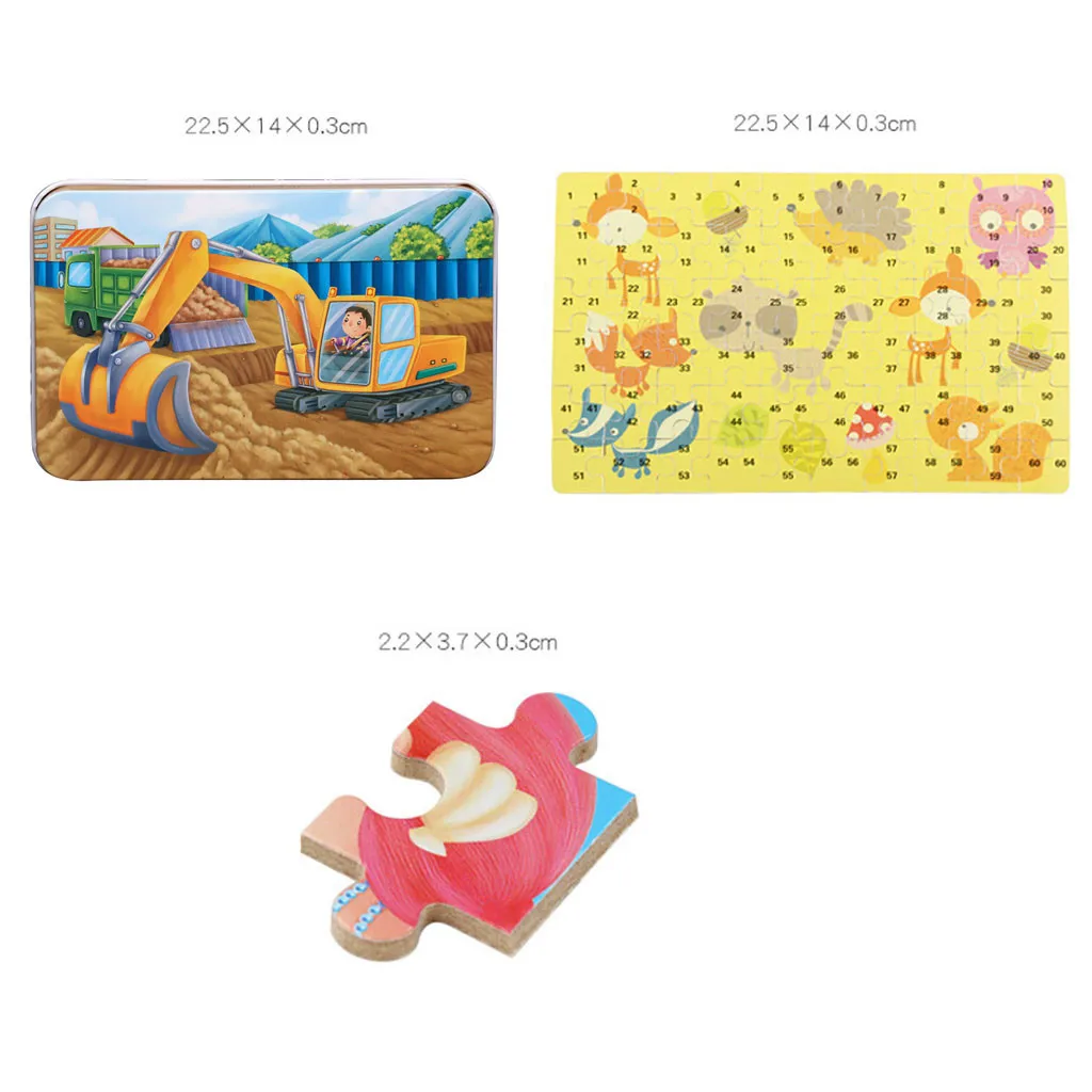 

HIINST 60pcs Cartoon space World Paper Picture Jigsaw puzzles intelligence development early education advanced puzzle Game 2021