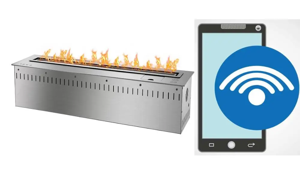 silver with wifi В продаже 36 дюймов камин вставка с этаноловой горелкой умный камин - Цвет: silver with wifi