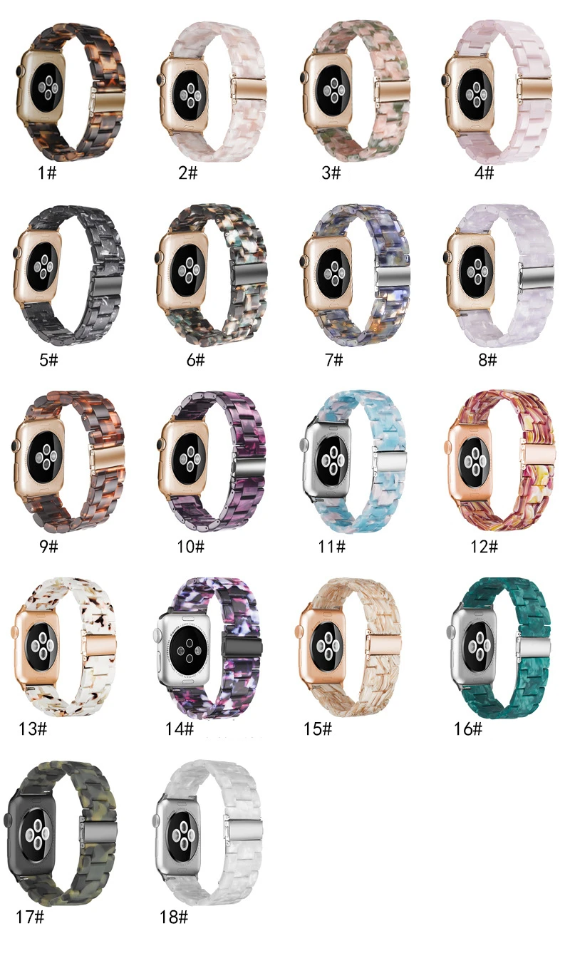 18 цветов, ремешок из итальянской смолы для APPLE Watch 5 4 3 44 мм/42 мм Iwatch 40 мм 38 мм, браслет на запястье, керамический ремешок для Apple Watch, ремешок для часов
