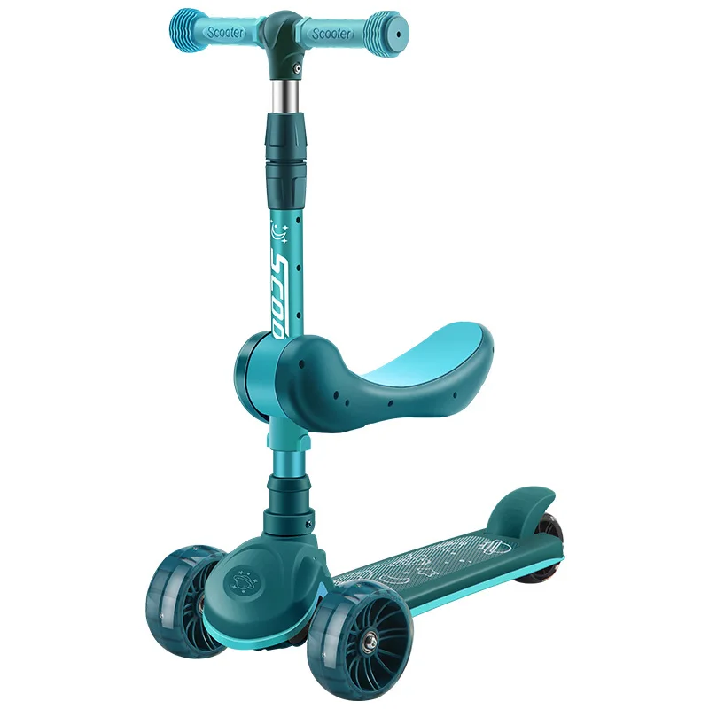 Children's Scooter Wholesale 2-12 Years Old Can Take Children's Car Music Three or Four Wheel Scooter Scooter