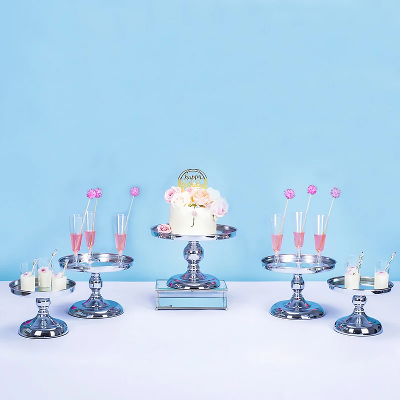 1-7 шт. набор свадебных тортов с зеркальным покрытием золотистого/серебристого