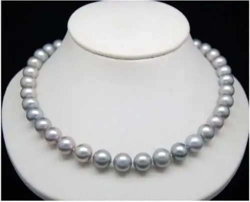 

Круглое ожерелье из натурального серого жемчуга AAA 9-10 мм южного моря 18 дюймов