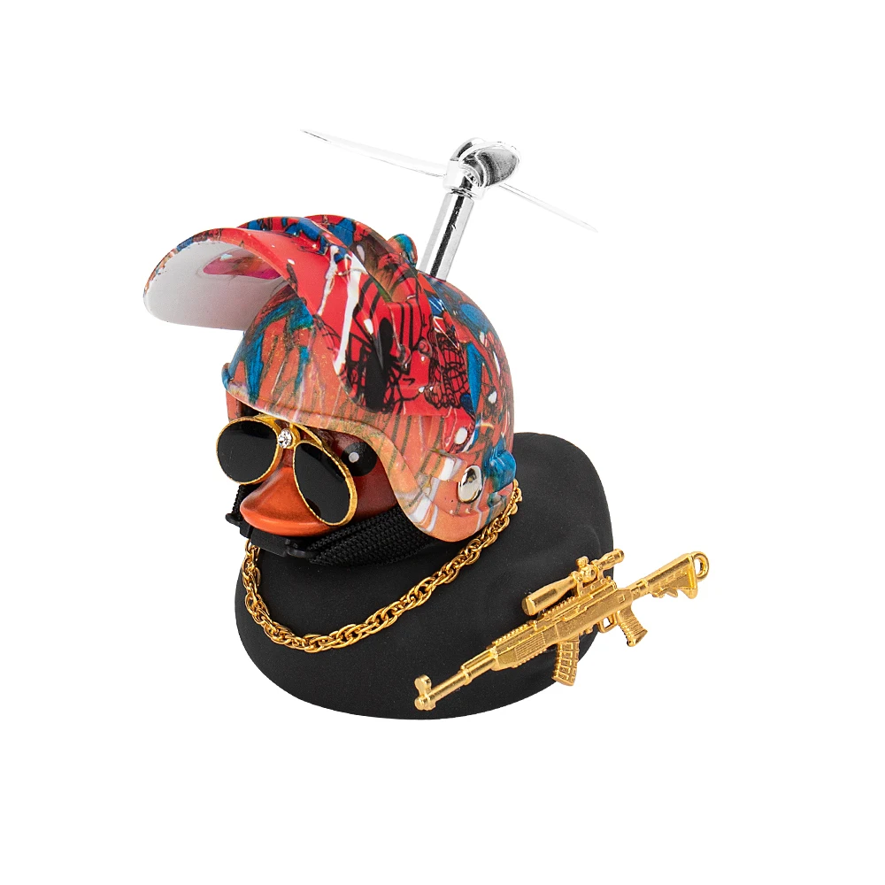 Светящаяся стоячая утка с шлемом Серебряный воздушный винт разбитая ветра