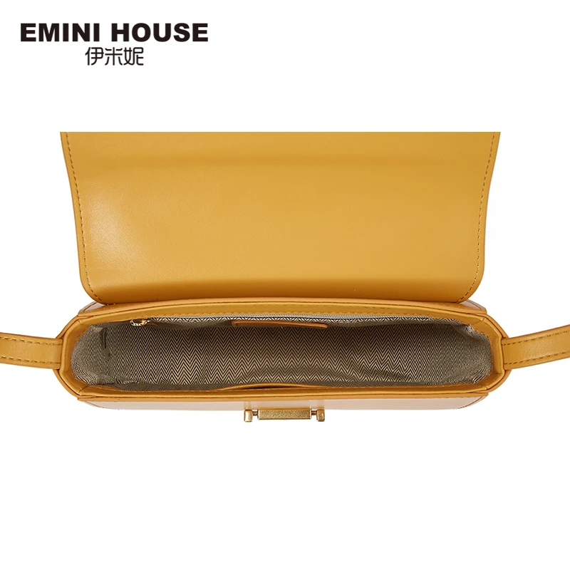 EMINI HOUSE шикарная Сумка седло простой стиль сумки через плечо с навесным замком для