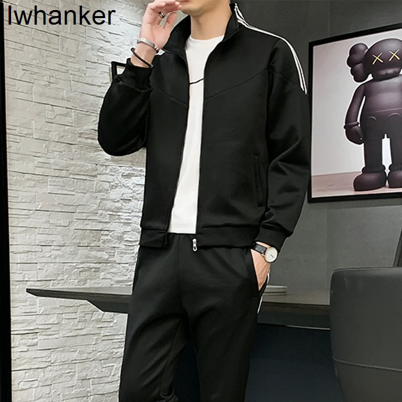 

Костюм мужской осенний Новый стиль свитер костюм Молодежный тонкий спортивный костюм для отдыха Мужское пальто