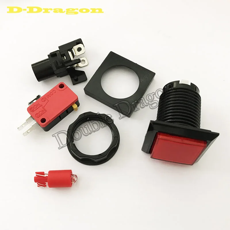 33 мм квадратный Аркады Кнопка светодиодный светодиодной подсветкой кнопка с