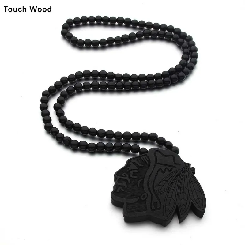 

Wood Bead Necklace Hip Hop Jewelry/Long fashion necklace