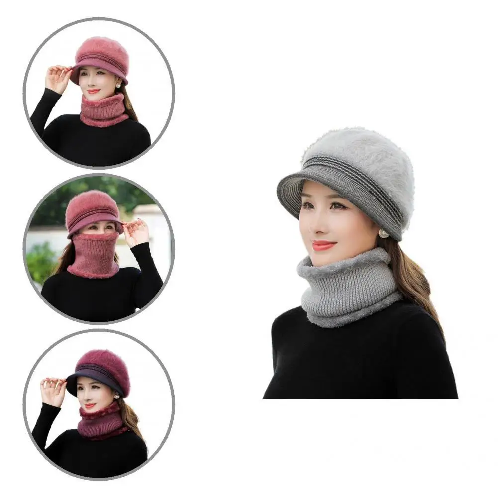 

All-Match Skin-Touch Fleece Lining Knitted Bucket Hat Scarf Fashion Accessories