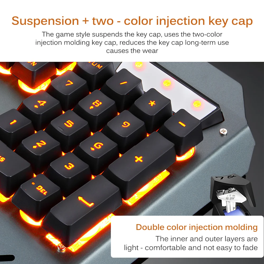 

16 Colored Mechanical Keyboard Gaming Keyboard with LED Backlight Multi-System Compatible RGB Keyboard Wired Keyboard For Gamer