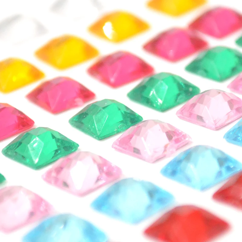 Акриловые стразы с квадратным Форма прозрачный горячей фиксации плоская задняя