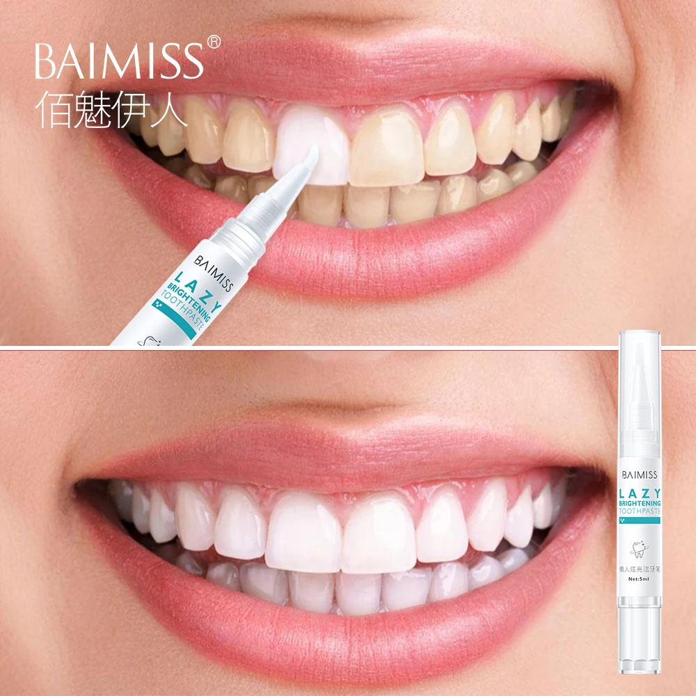 Teeth Whitening Pen Baimiss отбеливание зубов зубы отбеливающий мусс для зубов свежий Сияющий зубной чистящий уход за зубами гигиена полости рта зубной пасты удаляет зубные пасты, пятна, плохой дыхательный стоматологический инструмент - Цвет: Teeth Whitening Pen