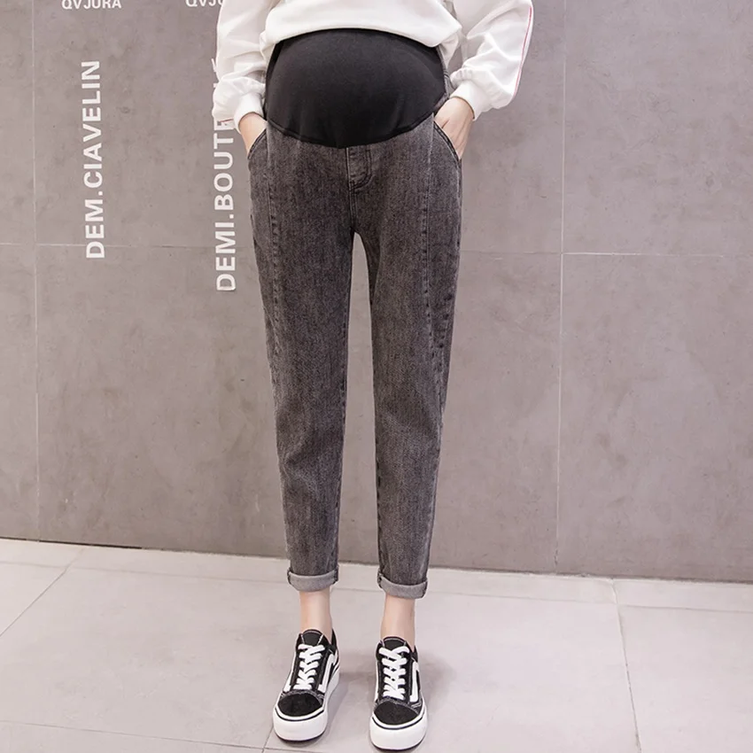 Осенне-зимние новые старые джинсы для беременных женщин модные дикие джинсовые