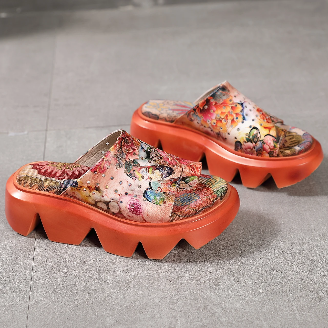 FVMX 2020 модные толстые нижние сандалии из натуральной кожи на высоком каблуке с