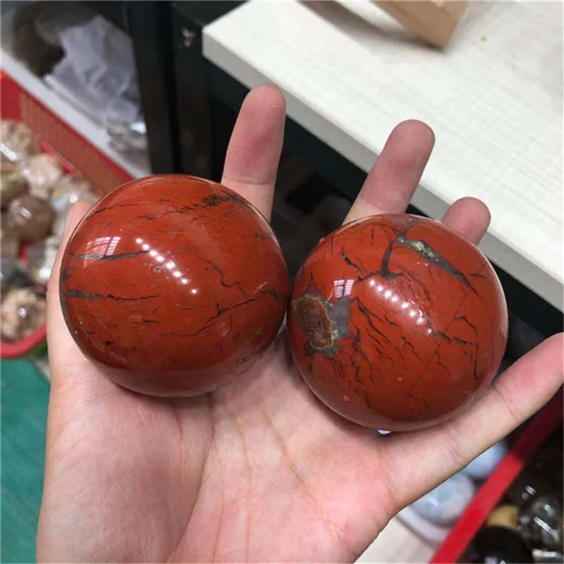 

Natural Red Jasper Ball Crystals Healing Stones For Home Decoration