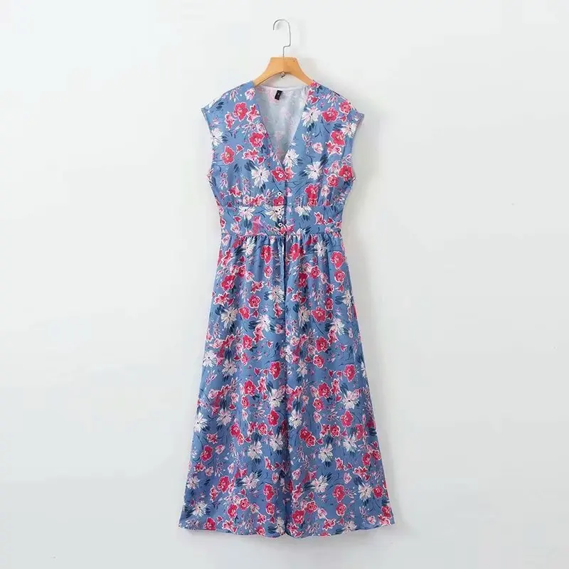 Xd48 2812 платье в европейском и американском стиле с принтом JumpsuitWomen vestidos de verano