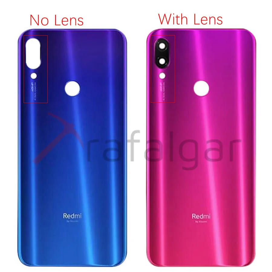 Крышка батарейного отсека для Xiaomi Redmi Note 7 Pro Задняя стеклянная панель Note7 задний