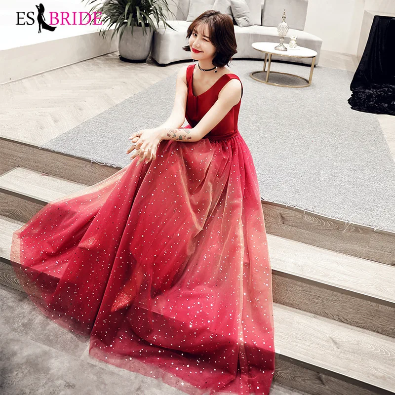 2019 реальное фото вечернее платье платья для женщин элегантное красное звездное