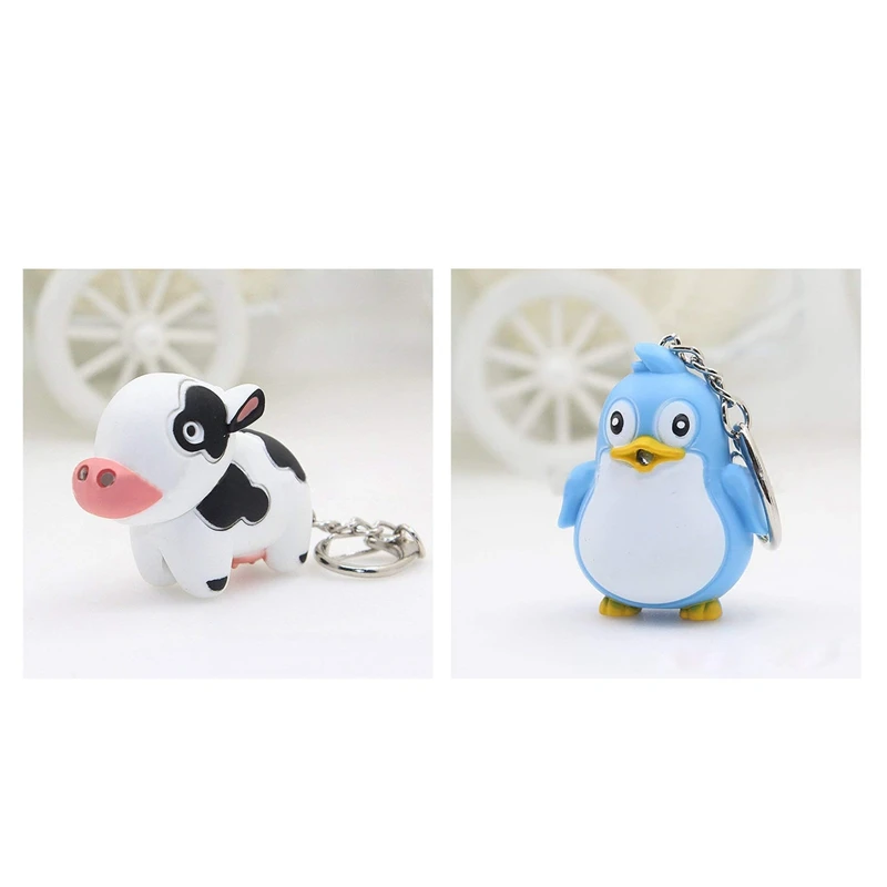 2 шт. милый светодиодный фонарь с коровой и звуковым брелком рождественские