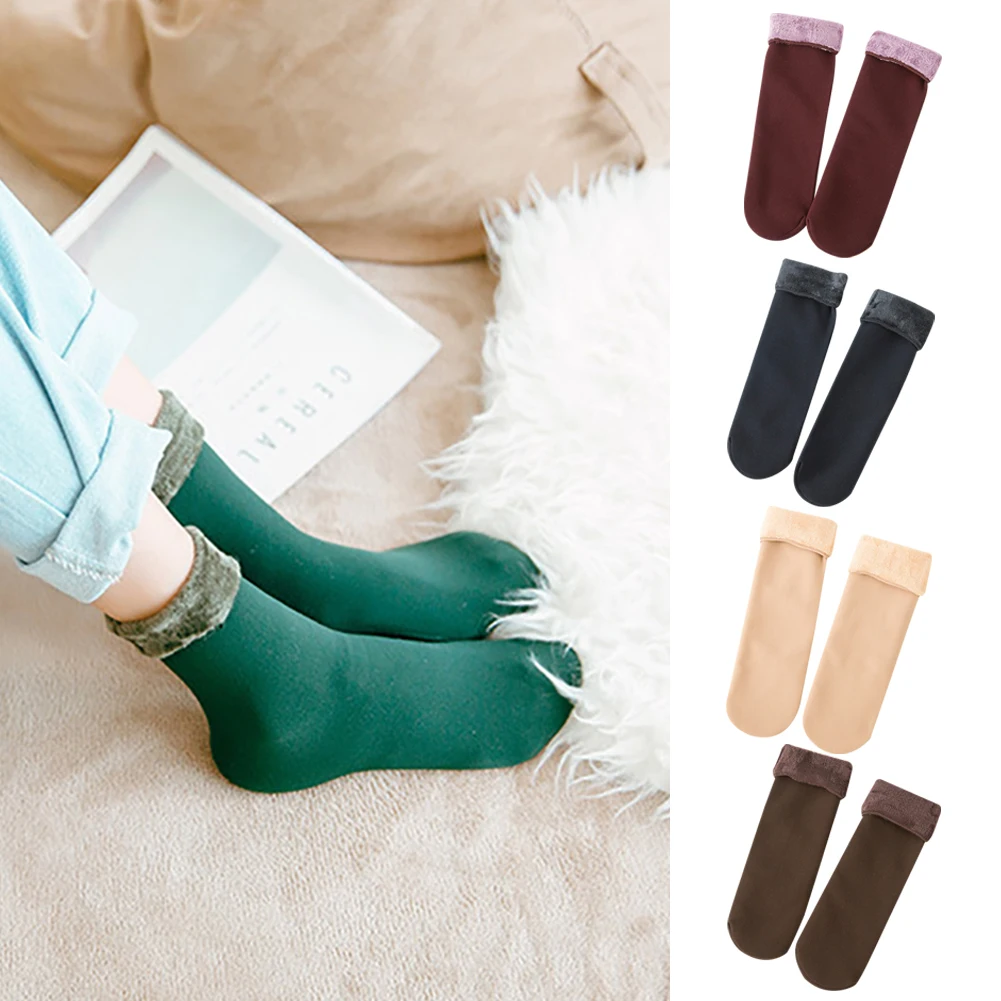

Women Men Seamless Velvet Boots Mens Sleeping Socks Winter Warmers Thick Warm Cashmere Wool Snow Socks