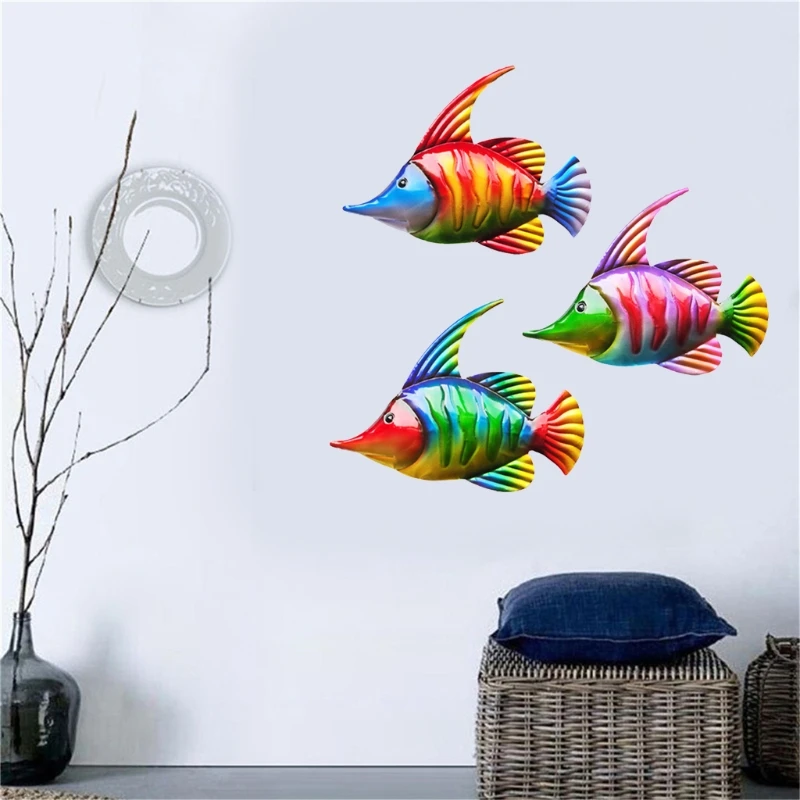 3 шт. декоративные подвесные металлические рыбки в виде радуги | Дом и сад