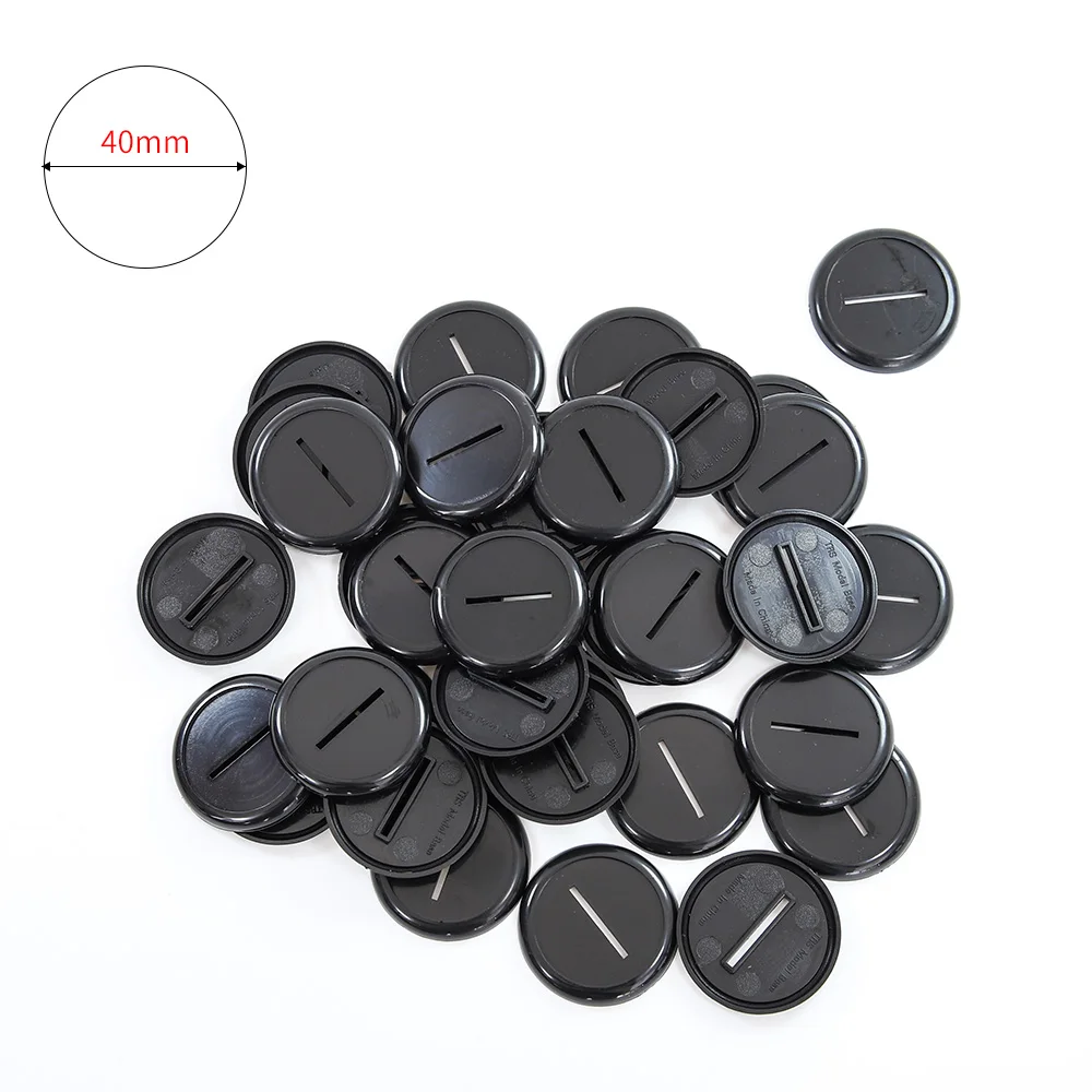 

40mm Table Base Miniatures Gaming Wargame ABS Round Bases Model with Hole 30pcs