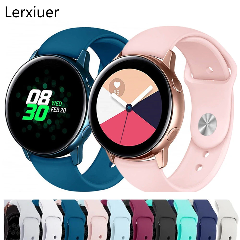 Для samsung Galaxy watch Active 2 ремешок 46 мм 42 gear S3 huawei watch 2 мягкий силиконовый браслет 20 мм 22 мм ремешок Galaxy watch band