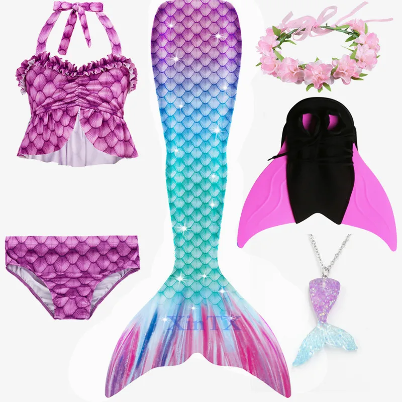 Женский Детский костюм Русалочки вечерние купальные костюмы бикини с хвостом