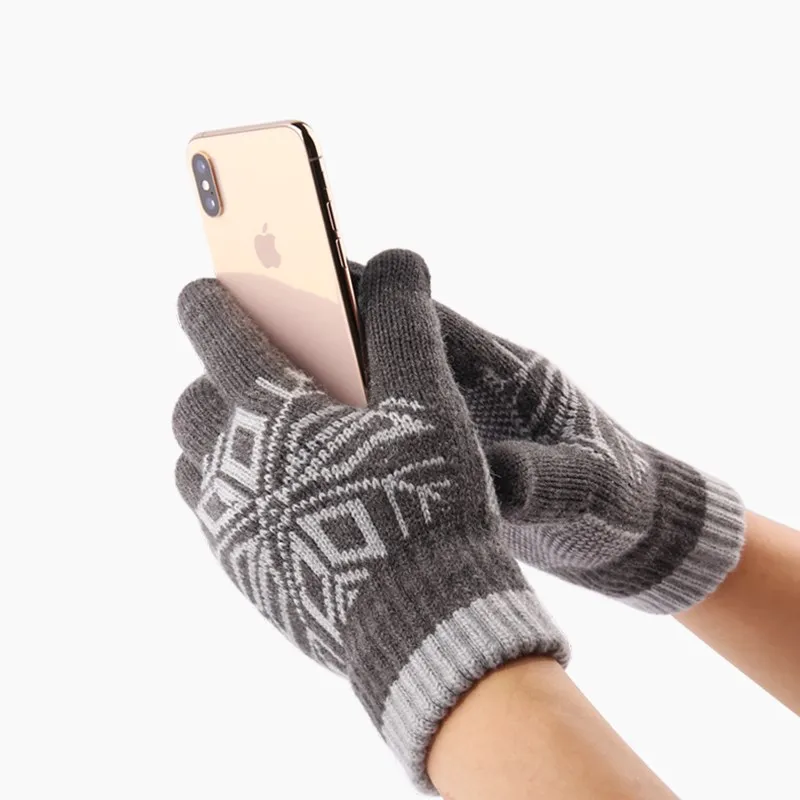 

Трикотажные жаккардовые вязаные перчатки KENSHELLEY для сенсорных экранов шерстяные перчатки зимние теплые перчатки для вождения женские мужс...