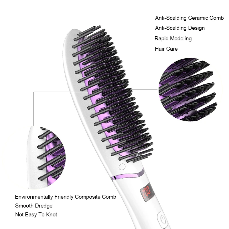 Профессиональная электронная ионная расческа для волос 200 ℃ 110В/220В светодиодный