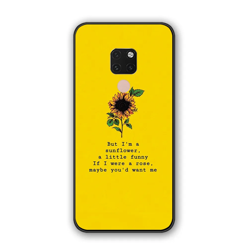 Чехлы для телефонов HUAWEI MATE 10 20 30 Lite мягкий чехол из ТПУ с желтым подсолнухом Huawei P30