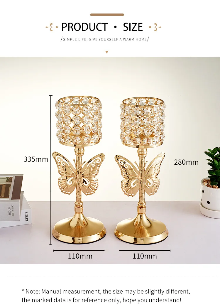 

Nordic Crystal Creative Vintage Candle Holders Pillar Metal Windproof Candelabra Decoration Arredamento Casa Home Decor EC50LL